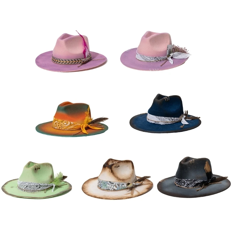 Wool Cowboy Hats Old Fashion Trend Pork Pie Hat for Women Men Photo Props
Wool Cowboy Hats Old Fashion Trend Pork Pie Hat for Women Men Photo Props