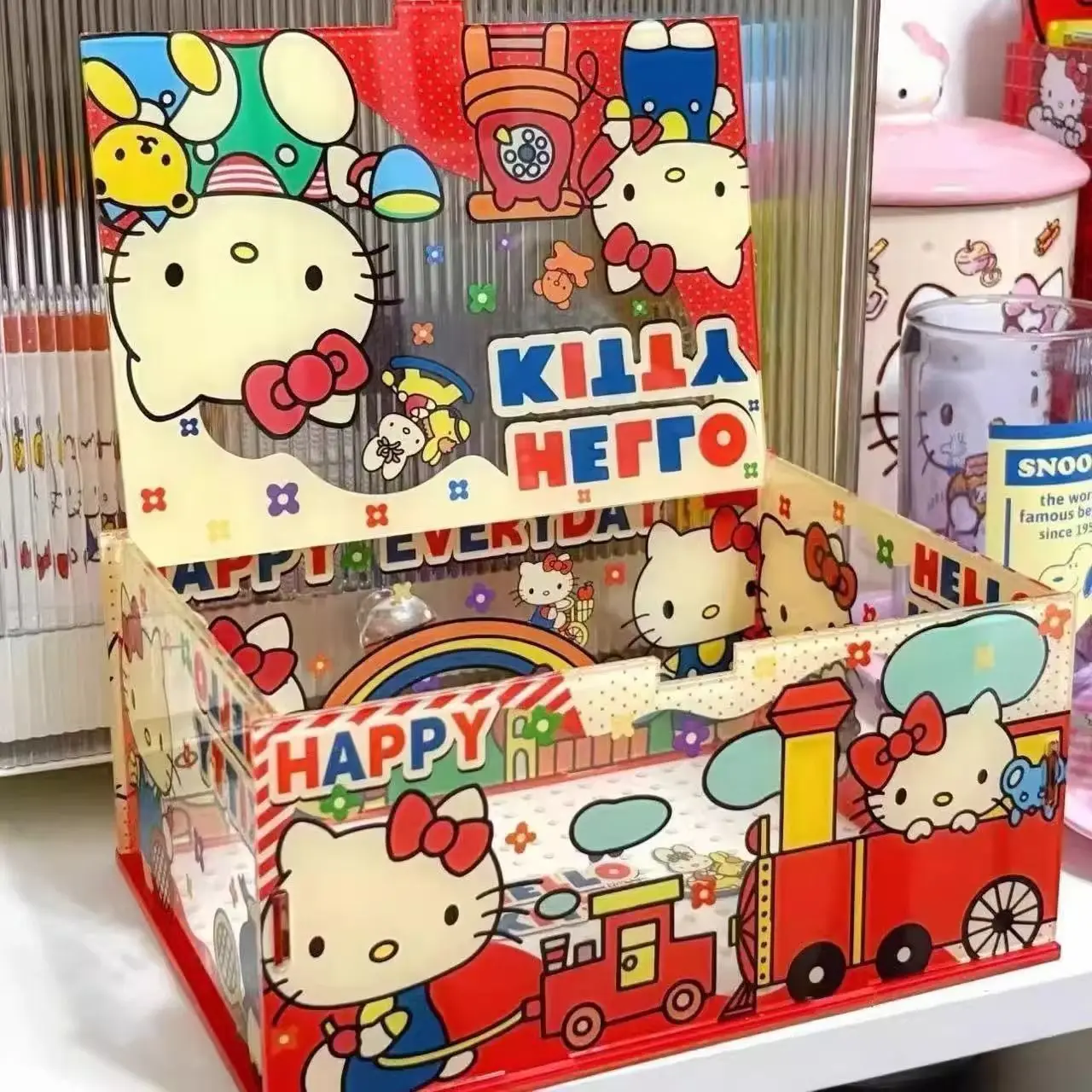 Kawaii Sanrio Hello Kitty Storage Box Anime Cartoon Cute Acrylic KT Cat Candy Box Student Desktop Storage Rack Girls Gifts Toys 
Kawaii Sanrio Hello Kitty Storage Box Anime Cartoon Cute Acrylic KT Cat Candy Box Student Desktop Storage Rack Girls Gifts Toys