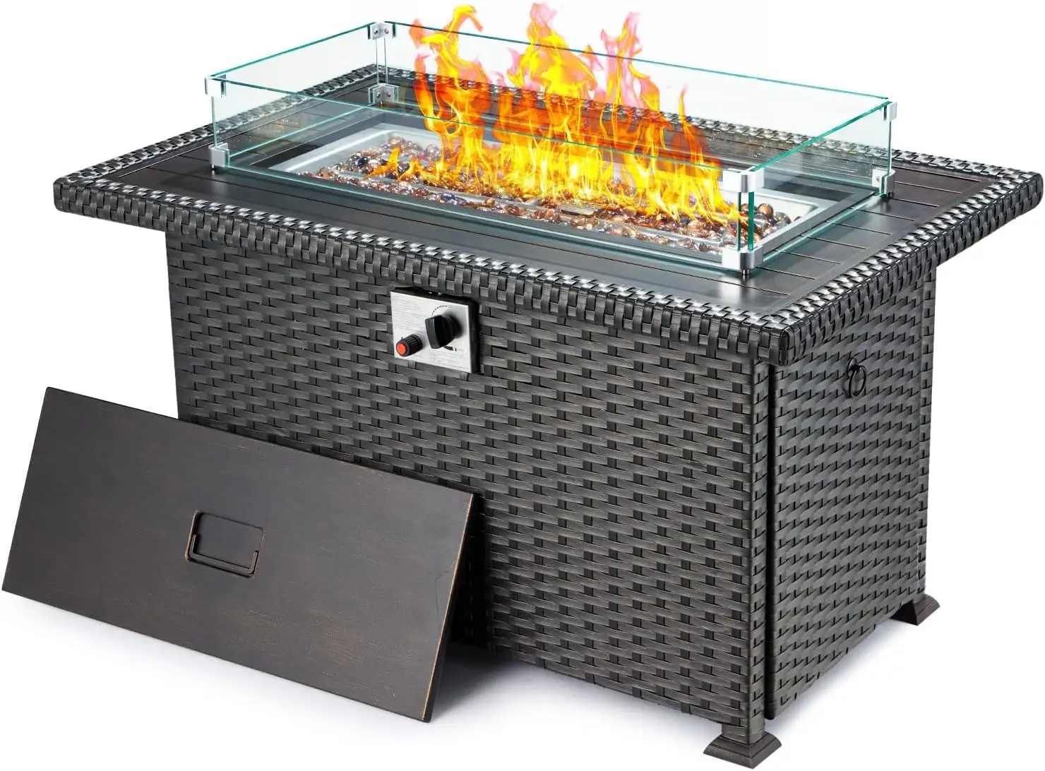 HOMREST Propane Fire Pit Table, 44 Inch 50,000 BTU Auto-Ignition Gas Fire Pit Table Rectangular,Wind Guard outdoor fire pit
HOMREST Propane Fire Pit Table, 44 Inch 50,000 BTU Auto-Ignition Gas Fire Pit Table Rectangular,Wind Guard outdoor fire pit