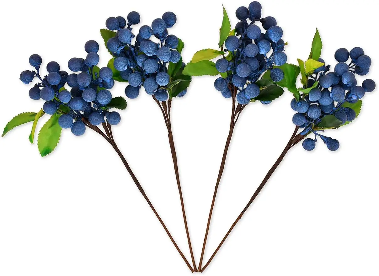 Artificial Blueberries 4 Pieces Lifelike Faux Fruit Berries Fake Flowers for Decoration (Blue)
Artificial Blueberries 4 Pieces Lifelike Faux Fruit Berries Fake Flowers for Decoration (Blue)