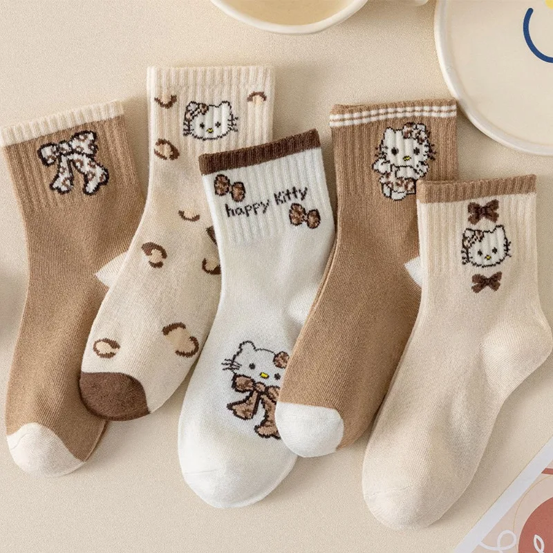 5 Pairs Hello Kitty Sanrio Women Mid-Calf Socks Cute Cartoon Hello Kitty Bowknot Pattern Solid Color Cotton Socks Women Gifts
5 Pairs Hello Kitty Sanrio Women Mid-Calf Socks Cute Cartoon Hello Kitty Bowknot Pattern Solid Color Cotton Socks Women Gifts