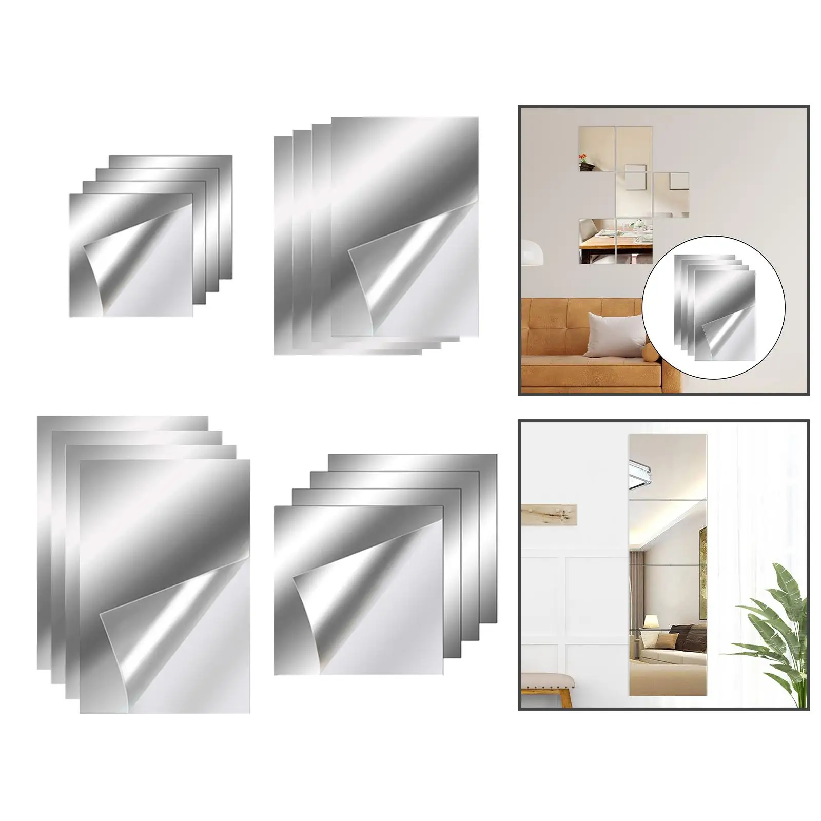 4Pcs Mirror Wall Stickers Acrylic Mirror Sheets Full Body Mirror Decorative Mirror Stickers for Background Wall Decoration
4Pcs Mirror Wall Stickers Acrylic Mirror Sheets Full Body Mirror Decorative Mirror Stickers for Background Wall Decoration