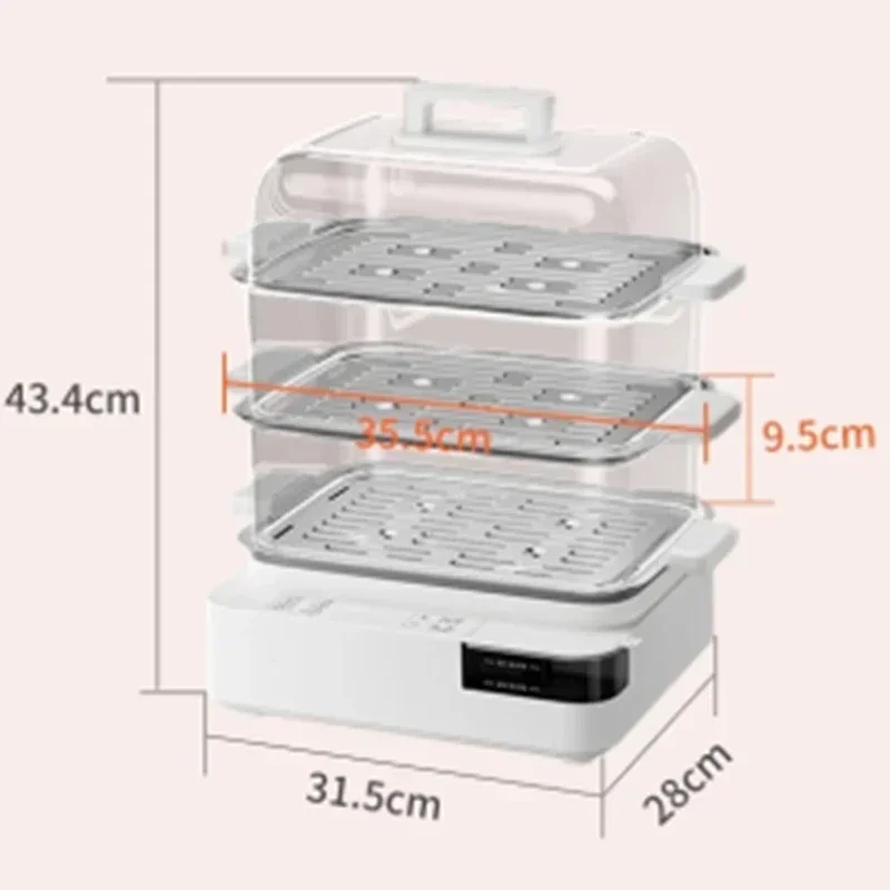 Household three-layer multi-functional electric steamer, large capacity, intelligent timer,automatic heat preservation steam pot
Household three-layer multi-functional electric steamer, large capacity, intelligent timer,automatic heat preservation steam pot