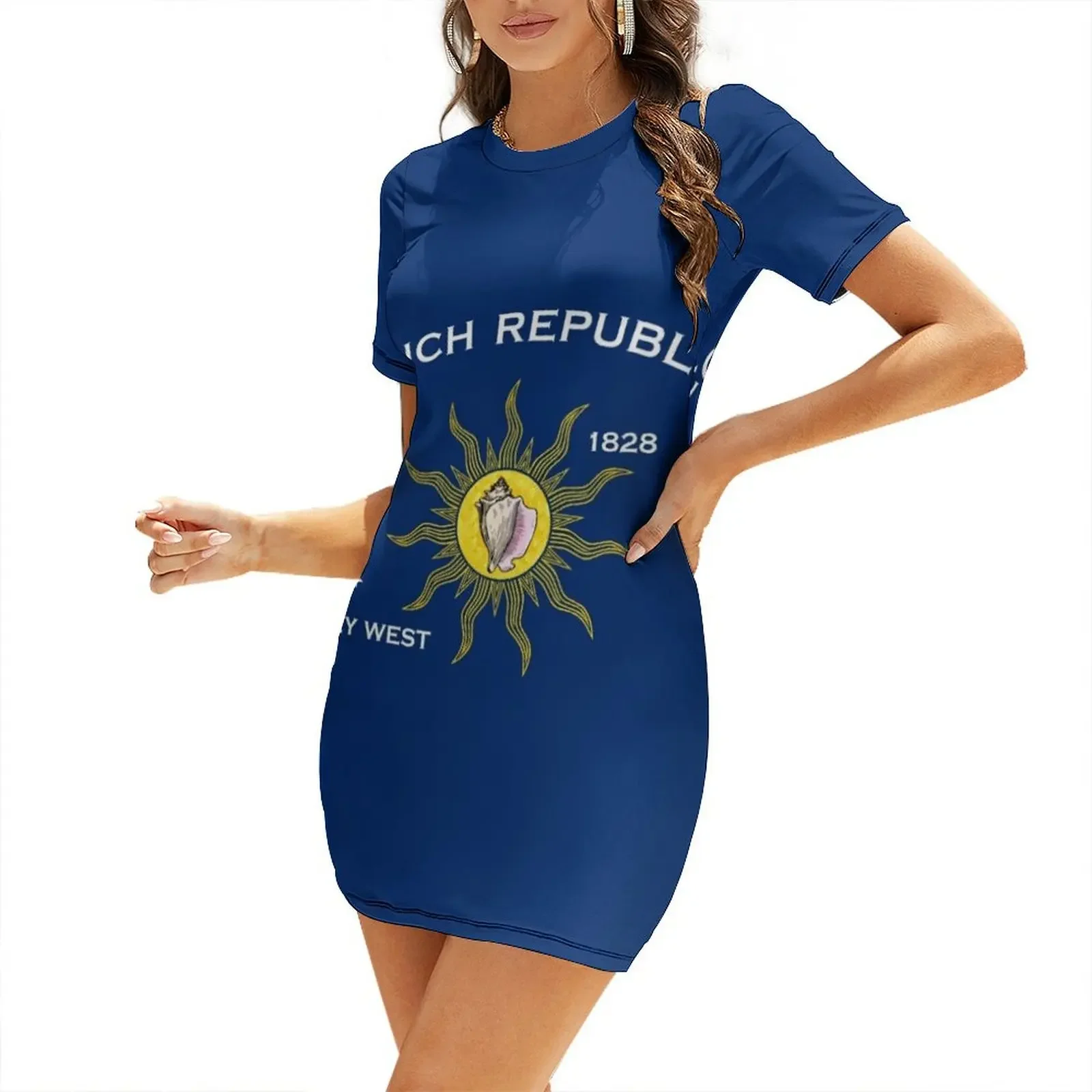 Flag of Conch Republic Key West, Florida USA Short-Sleeved Dress Cocktail of dresses Dress
Flag of Conch Republic Key West, Florida USA Short-Sleeved Dress Cocktail of dresses Dress