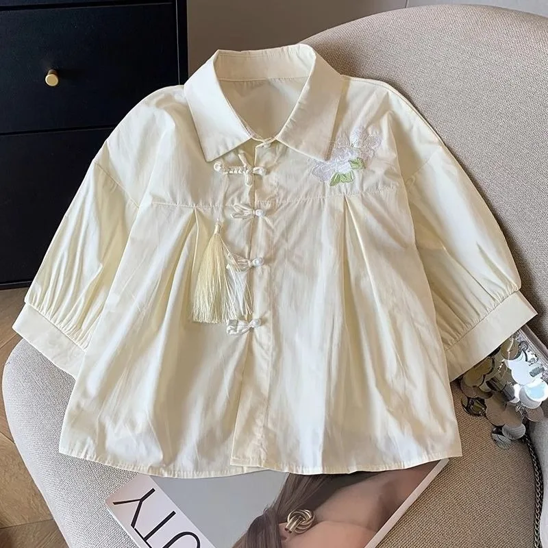 New Fashion Chinese Style Dies Buttons And Tassel Design Blouse Y2k Summer Literary Embroidery Shirt Sweer High Street Women Top
New Fashion Chinese Style Dies Buttons And Tassel Design Blouse Y2k Summer Literary Embroidery Shirt Sweer High Street Women Top