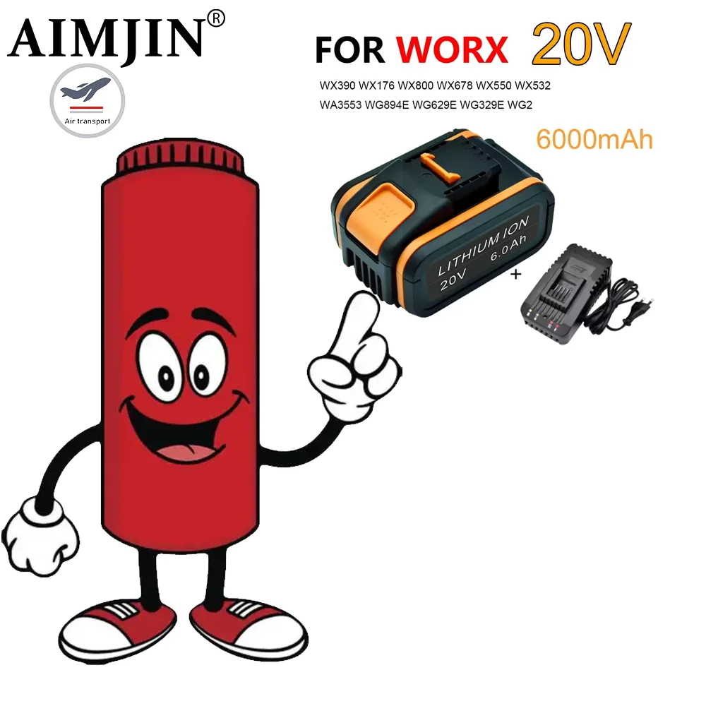 For Worx WA3553 cordless power tool backup battery WA3551 WA3553 WA3641 WX373 WX390 battery 20V 6.0Ah
For Worx WA3553 cordless power tool backup battery WA3551 WA3553 WA3641 WX373 WX390 battery 20V 6.0Ah