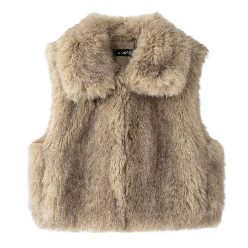 2025 Autumn New Women's Street-Style Faux Fur Cropped Vest Trendy Sleeveless Outerwear for Casual Short Outfits Soft Texture
2025 Autumn New Women's Street-Style Faux Fur Cropped Vest Trendy Sleeveless Outerwear for Casual Short Outfits Soft Texture