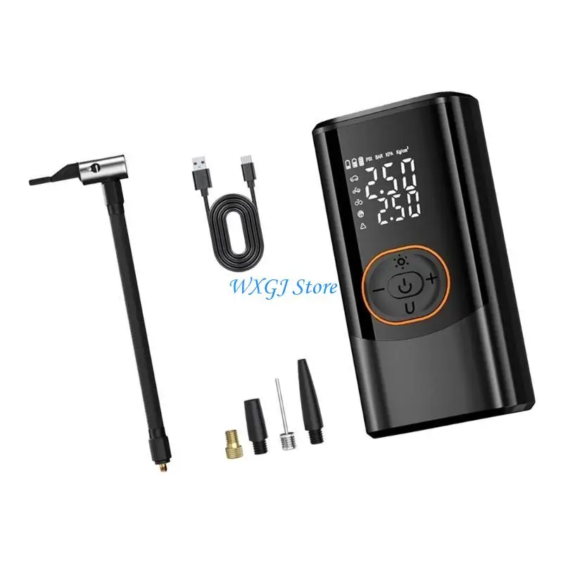 Портативный электрический воздушный компрессор 37JE с быстрой накачкой и беспроводной зарядкой, встроенная лампа
Портативный электрический воздушный компрессор 37JE с быстрой накачкой и беспроводной зарядкой, встроенная лампа