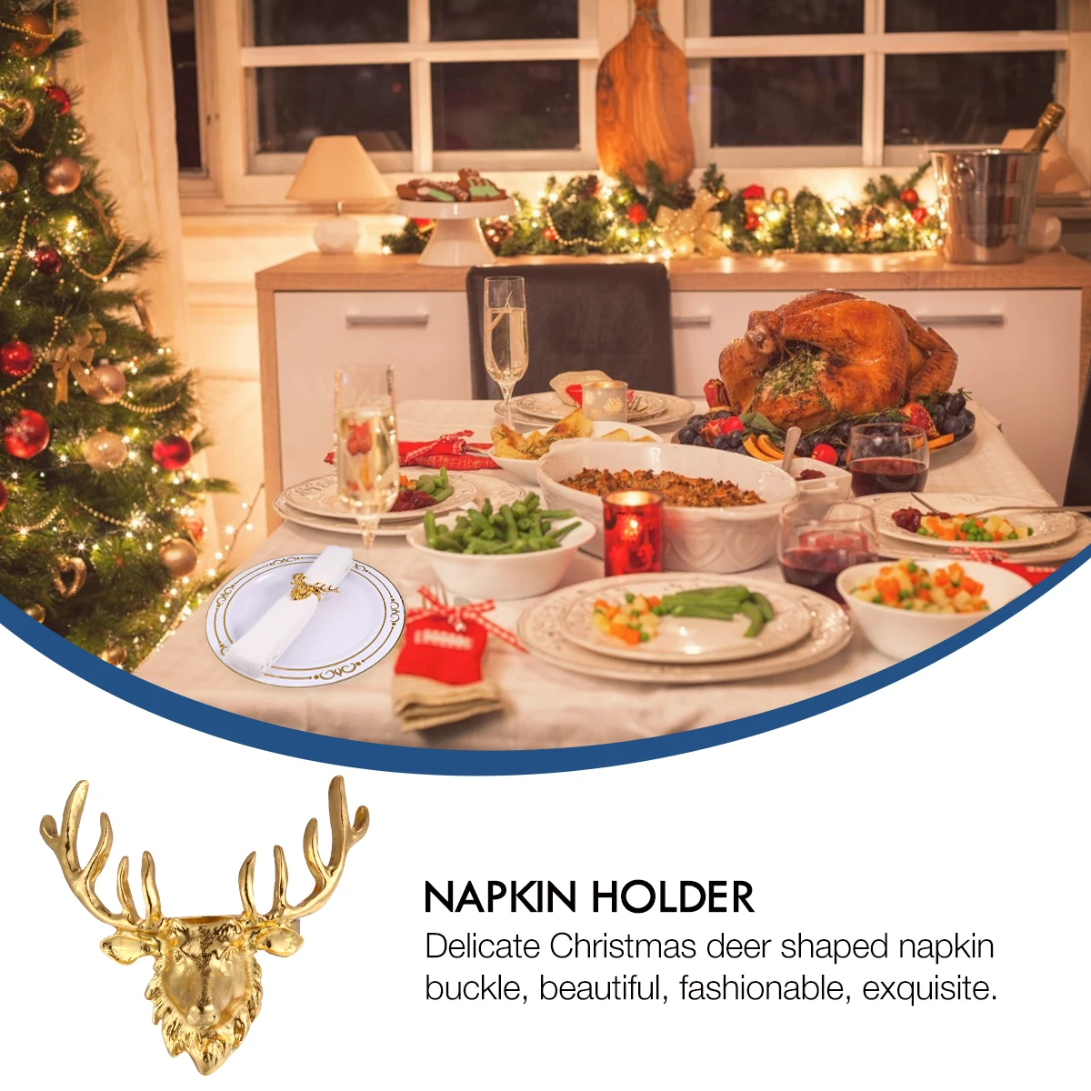 4 Pcs Deer Head Napkin Buckle Rings Party Holder Restaurant Christmas Alloy Buckles Banquet Dinner 
4 Pcs Deer Head Napkin Buckle Rings Party Holder Restaurant Christmas Alloy Buckles Banquet Dinner
