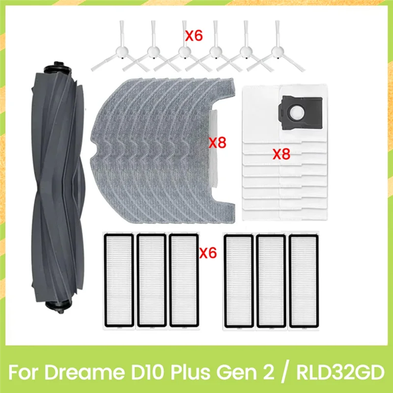 BAAN-29PCS Accessories Kit For Dreame D10 Plus Gen 2/RLD32GD Vacuum Cleaner Accessories Main Side Brush Filter Dust Bag Mop Clot
BAAN-29PCS Accessories Kit For Dreame D10 Plus Gen 2/RLD32GD Vacuum Cleaner Accessories Main Side Brush Filter Dust Bag Mop Clot
