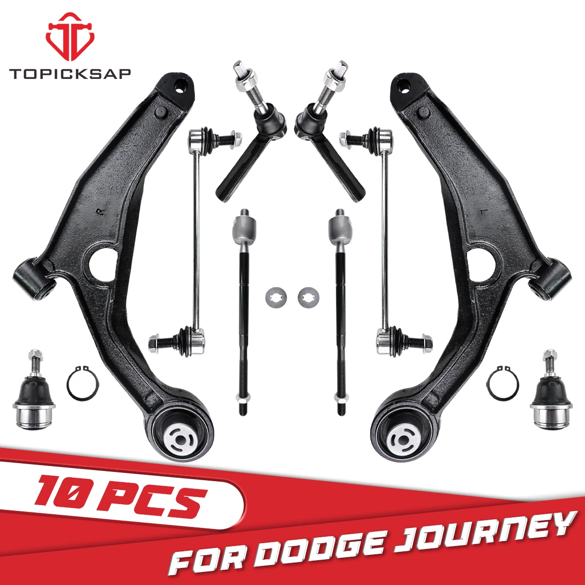 TOPICKSAP 10pcs Front Lower Control Arm Ball Joint Tie Rod Sway Bar Link Kits for Dodge Journey 2009 2010 2011 2012 - 2015
TOPICKSAP 10pcs Front Lower Control Arm Ball Joint Tie Rod Sway Bar Link Kits for Dodge Journey 2009 2010 2011 2012 - 2015