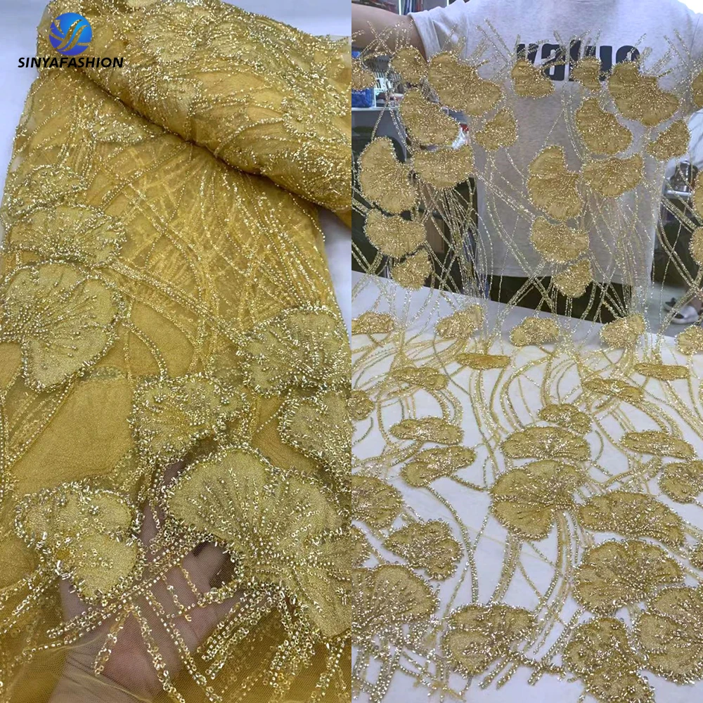 African Lace Fabric 2025 Sequins Beaded Embroidery Nigerian Bridal High Quality French Tulle Lace Fabric For Wedding
African Lace Fabric 2025 Sequins Beaded Embroidery Nigerian Bridal High Quality French Tulle Lace Fabric For Wedding