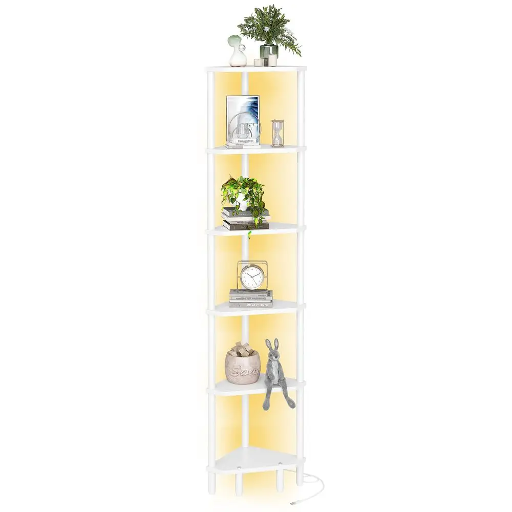 Tier Corner Shelf with LED Light, 66.5 Tall Standing Shelf, Narrow Display Shelf Stand, Modern Corner Bookshelf, Plant Stand, C
Tier Corner Shelf with LED Light, 66.5 Tall Standing Shelf, Narrow Display Shelf Stand, Modern Corner Bookshelf, Plant Stand, C