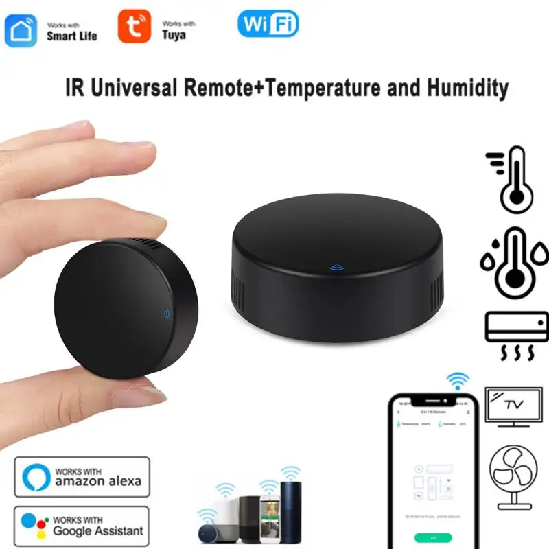 Умный датчик температуры и влажности Tuya, встроенный Wi-Fi на ИК, универсальный пульт дистанционного управления, работает с Alexa Yandex Alice
Умный датчик температуры и влажности Tuya, встроенный Wi-Fi на ИК, универсальный пульт дистанционного управления, работает с Alexa Yandex Alice