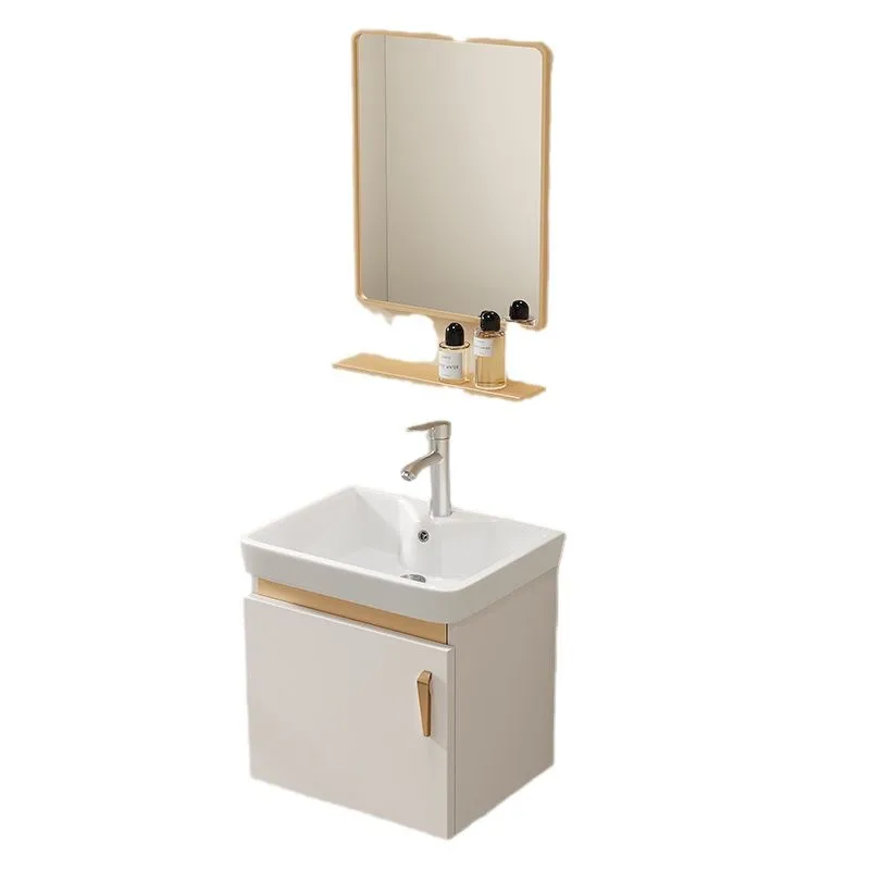 Simple gray bathroom cabinet, wall-mounted, space aluminum without door panel 
Simple gray bathroom cabinet, wall-mounted, space aluminum without door panel