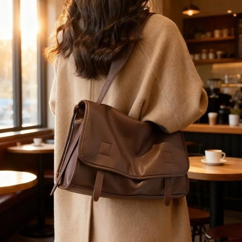 Women's Soft Leather Flap Shoulder Bag Casual Carryall for Daily Office, Streetwear, Weekend Travel & Errands Handbags for Women
Women's Soft Leather Flap Shoulder Bag Casual Carryall for Daily Office, Streetwear, Weekend Travel & Errands Handbags for Women