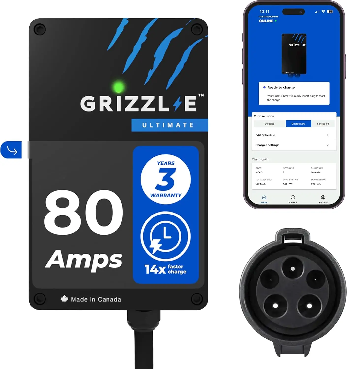 Grizzl-E Ultimate Level 2 Fastest 80A / 19.2 kW Electric Vehicle (EV) Charger, UL Tested and Certified, Metal Case, Indoor
Grizzl-E Ultimate Level 2 Fastest 80A / 19.2 kW Electric Vehicle (EV) Charger, UL Tested and Certified, Metal Case, Indoor