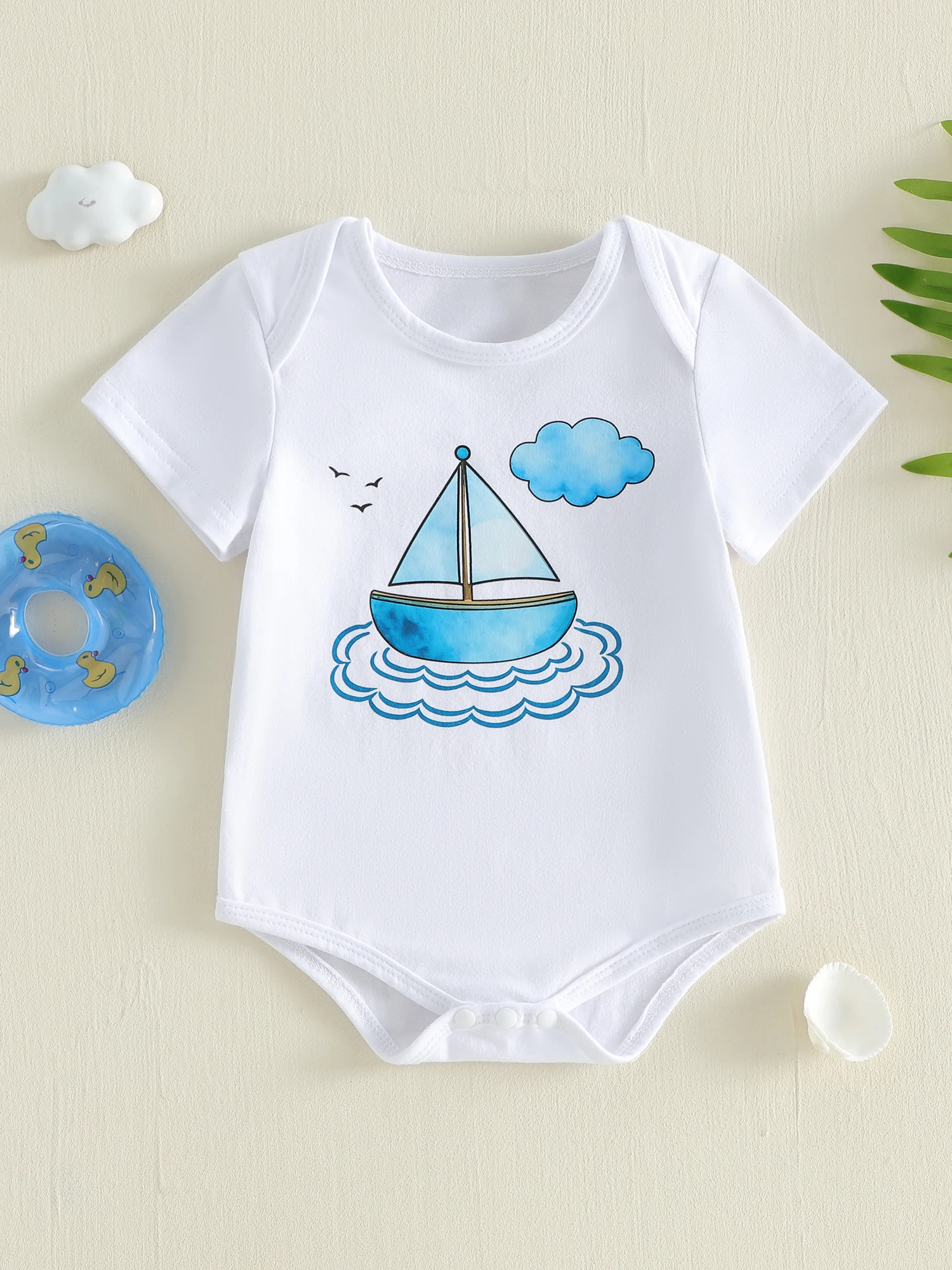 Toddler Boy Blue Striped Romper Infant Short Sleeve Round Neck Summer Jumpsuit with Anchor and Whale Print
Toddler Boy Blue Striped Romper Infant Short Sleeve Round Neck Summer Jumpsuit with Anchor and Whale Print
