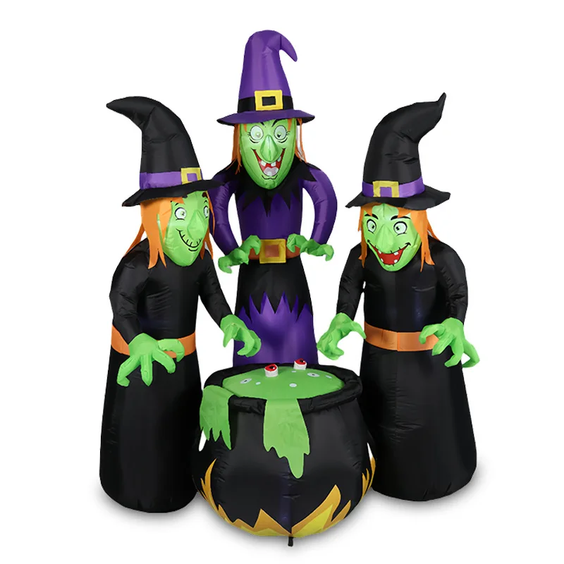 Halloween Inflatable Three Green Faced Witch Cauldron LED Luminous Air Model Ghost Festival Garden Ornament Props
Halloween Inflatable Three Green Faced Witch Cauldron LED Luminous Air Model Ghost Festival Garden Ornament Props