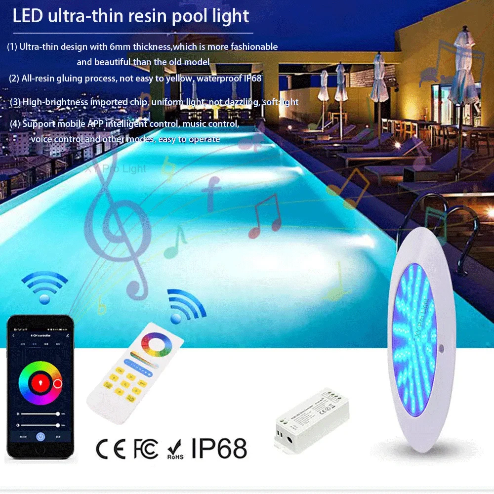 LED Swimming Pool Light 12W/18W Underwater Wall Hanging Without Opening 25W/35W/ Outdoor Landscape Lighting APP Remote Control
LED Swimming Pool Light 12W/18W Underwater Wall Hanging Without Opening 25W/35W/ Outdoor Landscape Lighting APP Remote Control