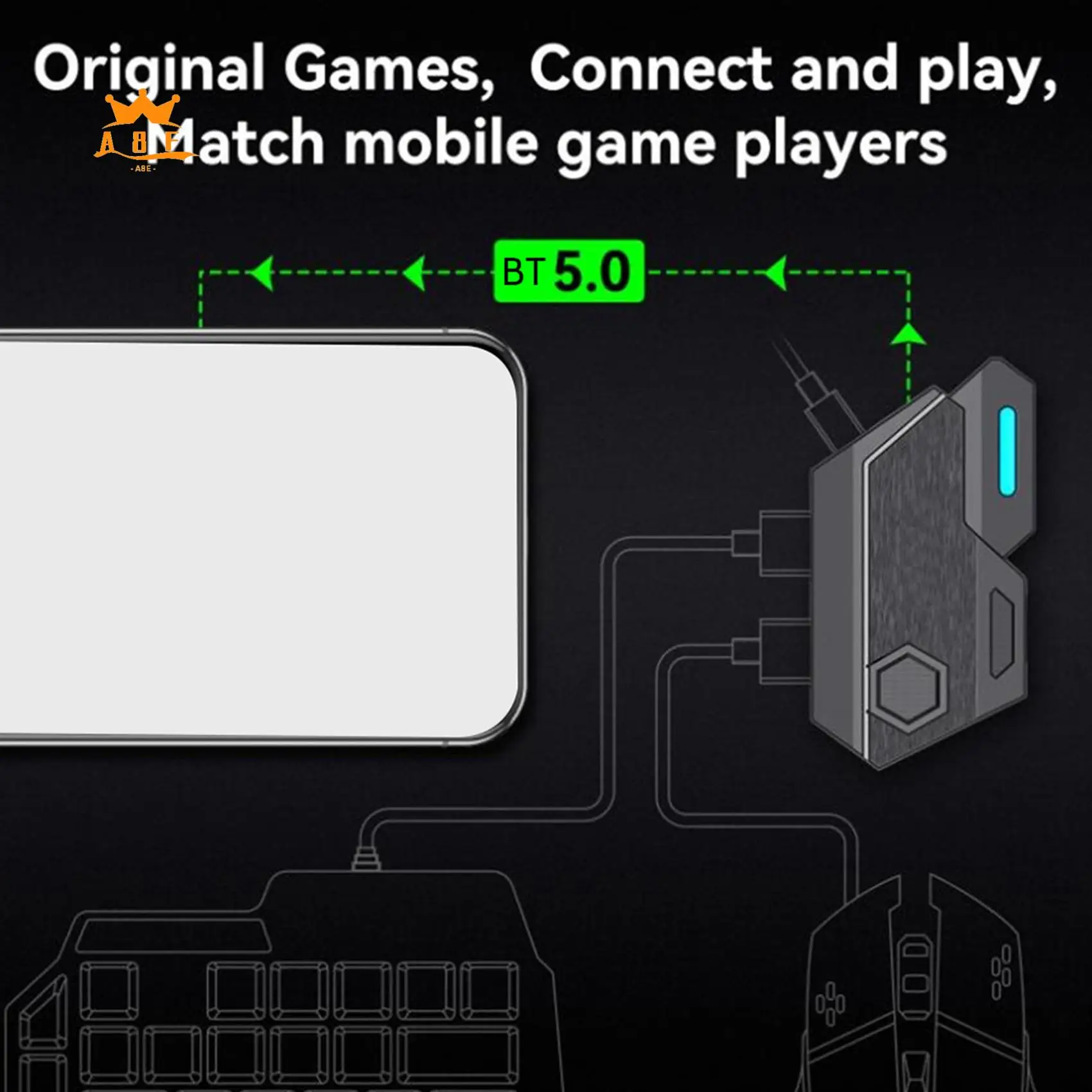 A08E-Gamepad Mobile PUBG Controller Gaming Keyboard Mouse Converter Bluetooth For IOS Android Game Adapter
A08E-Gamepad Mobile PUBG Controller Gaming Keyboard Mouse Converter Bluetooth For IOS Android Game Adapter