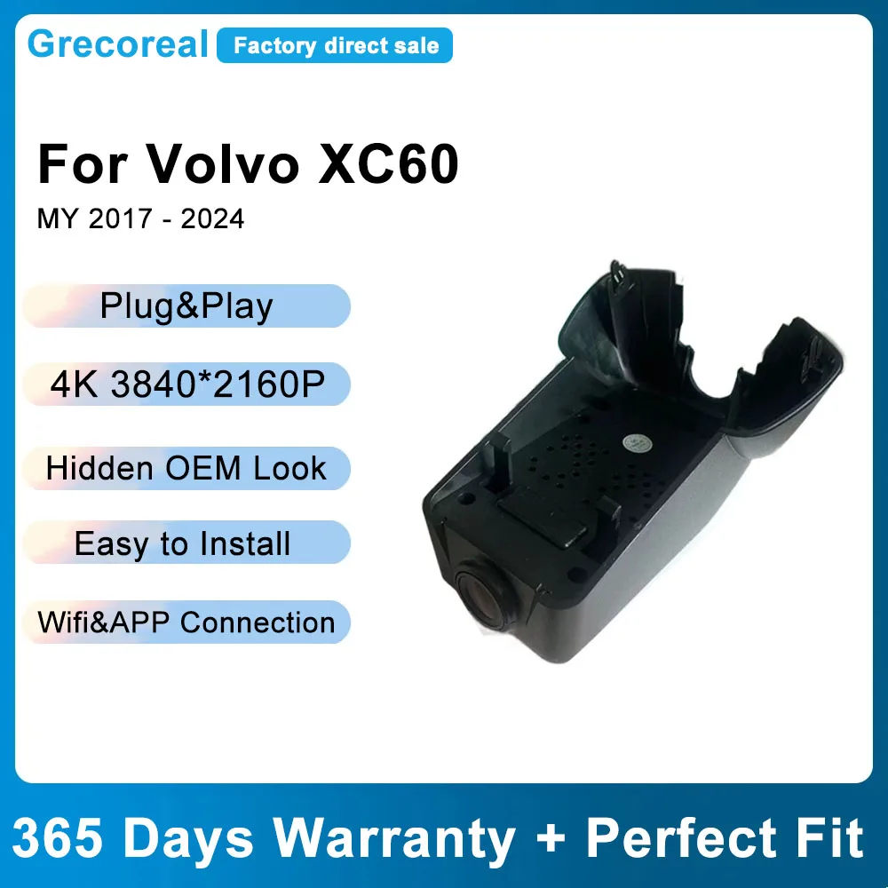 Grecoreal Dashcam 4K Wifi Dash Cam Dual Front and Rear Auto Car Recorder Plug Play Easy Install Compatible for Volvo XC60 XC 60
Grecoreal Dashcam 4K Wifi Dash Cam Dual Front and Rear Auto Car Recorder Plug Play Easy Install Compatible for Volvo XC60 XC 60