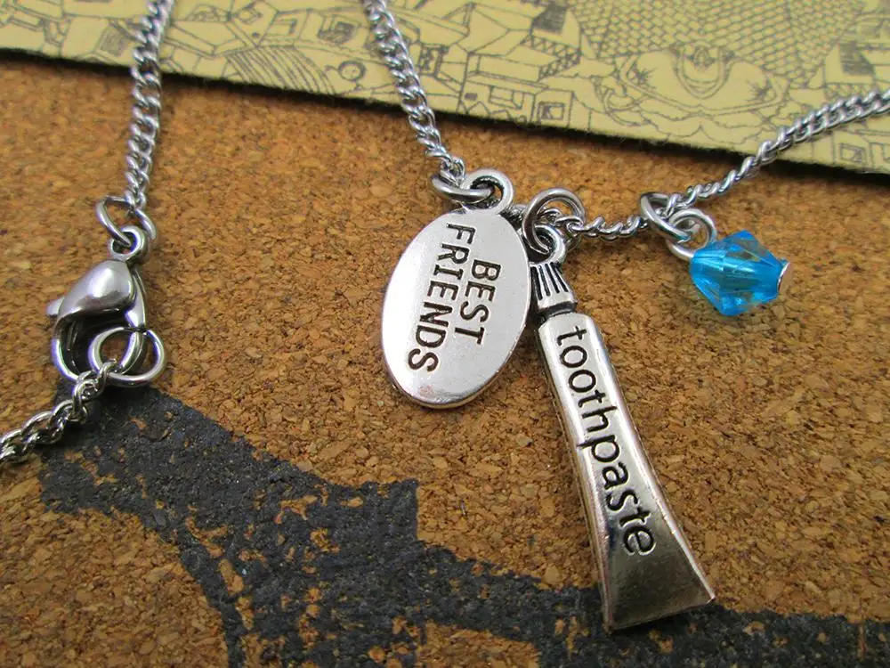 Best Friend Toothpaste Personalized DIY Charm Necklace Unique Handmade Jewelry Gift For Her Custom Trendy Design
Best Friend Toothpaste Personalized DIY Charm Necklace Unique Handmade Jewelry Gift For Her Custom Trendy Design