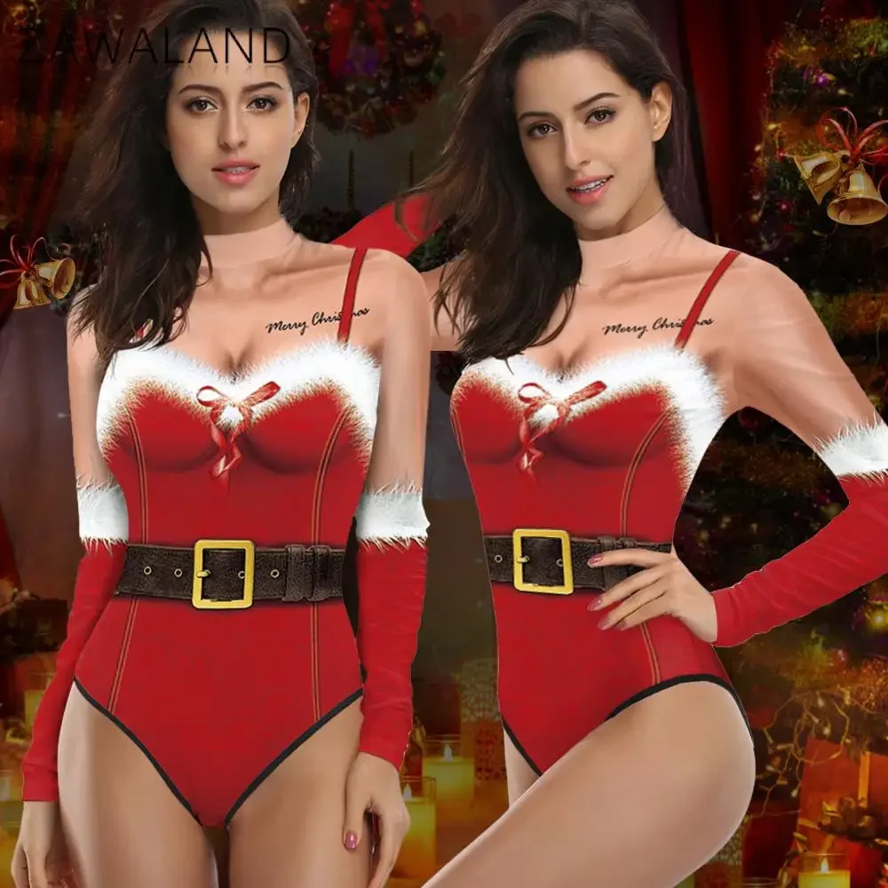 Santa Claus Bodysuit 3D Printed Costume Women Long Sleeve Swimsuit Holiday Party Zentai Bodysuit Xmas Dress Up Christmas Gift
Santa Claus Bodysuit 3D Printed Costume Women Long Sleeve Swimsuit Holiday Party Zentai Bodysuit Xmas Dress Up Christmas Gift