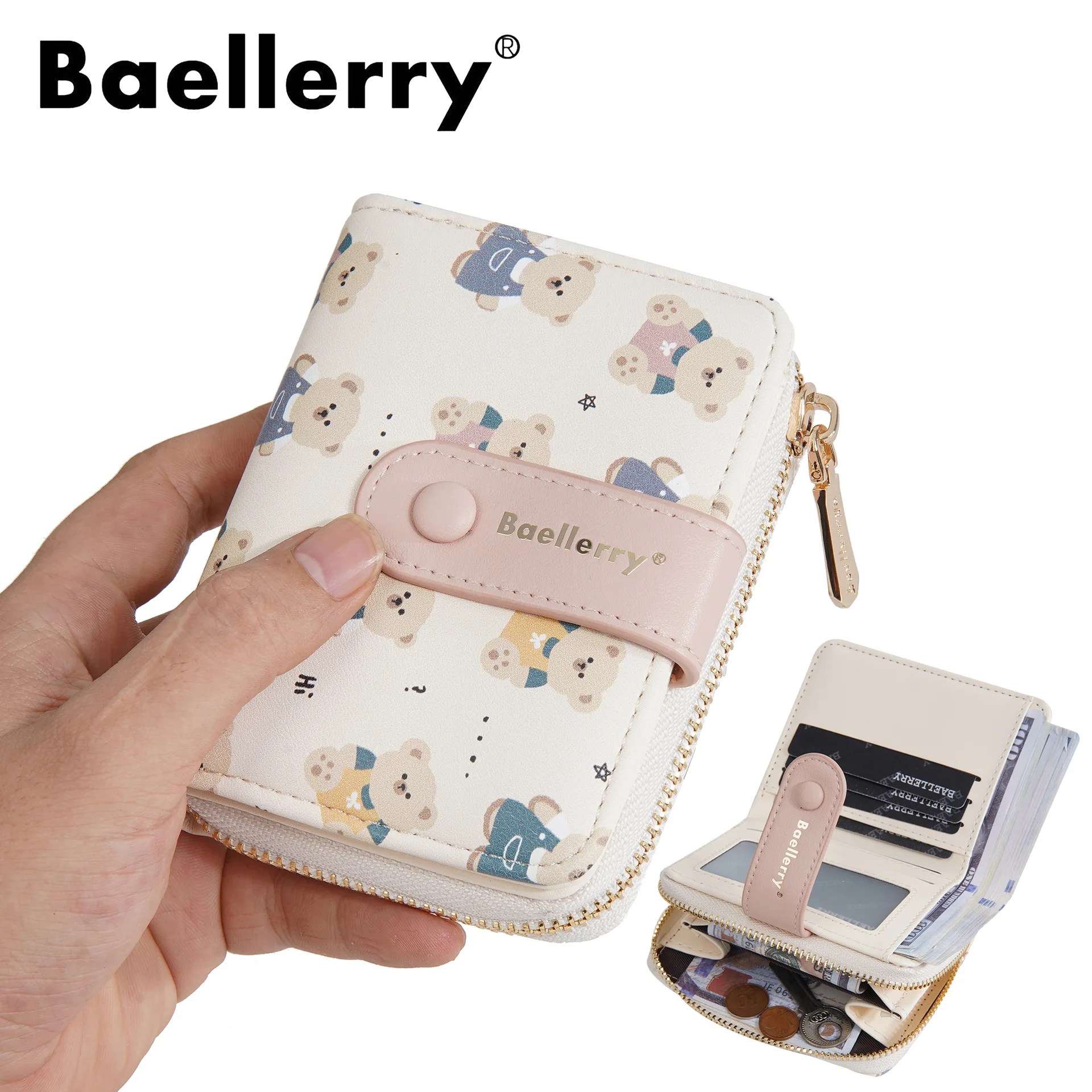 Korean Version Cute Bear Women's Wallet PU Leather Large Capacity Zipper Coin Purse Hasp Credit Card Holder Wallet for Women
Korean Version Cute Bear Women's Wallet PU Leather Large Capacity Zipper Coin Purse Hasp Credit Card Holder Wallet for Women