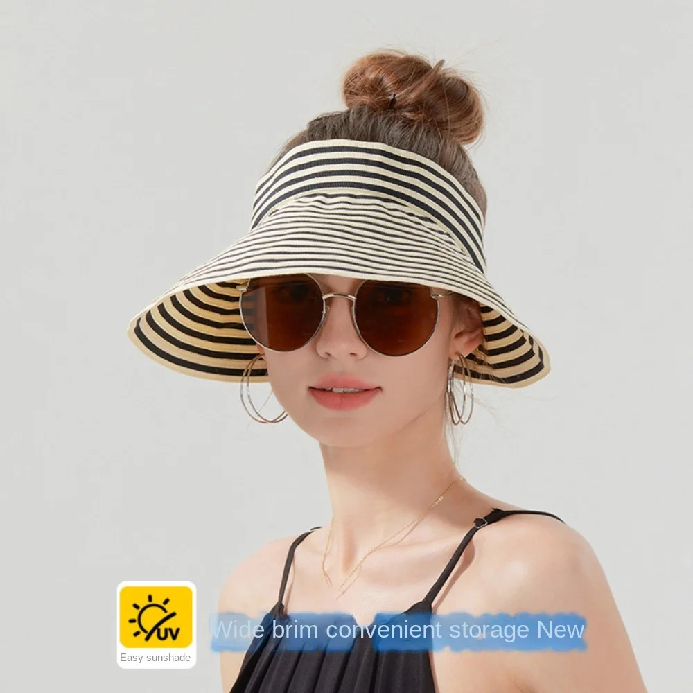 Fashion Wide Brim Stripe Empty Top Hat Anti-UV Foldable Summer Sun Hats Visor Cap Korean Style Sun Protection Cap Camping
Fashion Wide Brim Stripe Empty Top Hat Anti-UV Foldable Summer Sun Hats Visor Cap Korean Style Sun Protection Cap Camping