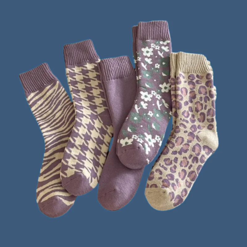 3/6 Pairs Purple Socks Women Autumn and Winter Plus Velvet Middle-tube Women's Socks Ladies Winter Plaid Cotton 2024 New Socks
3/6 Pairs Purple Socks Women Autumn and Winter Plus Velvet Middle-tube Women's Socks Ladies Winter Plaid Cotton 2024 New Socks