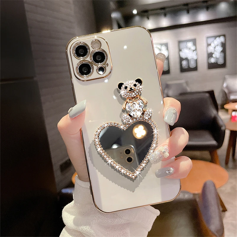 Korea Glitter Laser Bear Love Makeup Mirror Electroplated Case For Samsung Galaxy S22 Ultra S21 S20 FE S10 S23 Plus Soft Cover
Korea Glitter Laser Bear Love Makeup Mirror Electroplated Case For Samsung Galaxy S22 Ultra S21 S20 FE S10 S23 Plus Soft Cover