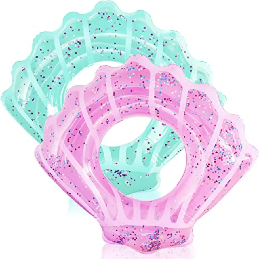 2 Pack Shell Swim Rings for Inflatable Mermaid Seashell Pool Float Swimming Floatie Glitter Confetti Swim Tube Summer Beach Par
2 Pack Shell Swim Rings for Inflatable Mermaid Seashell Pool Float Swimming Floatie Glitter Confetti Swim Tube Summer Beach Par