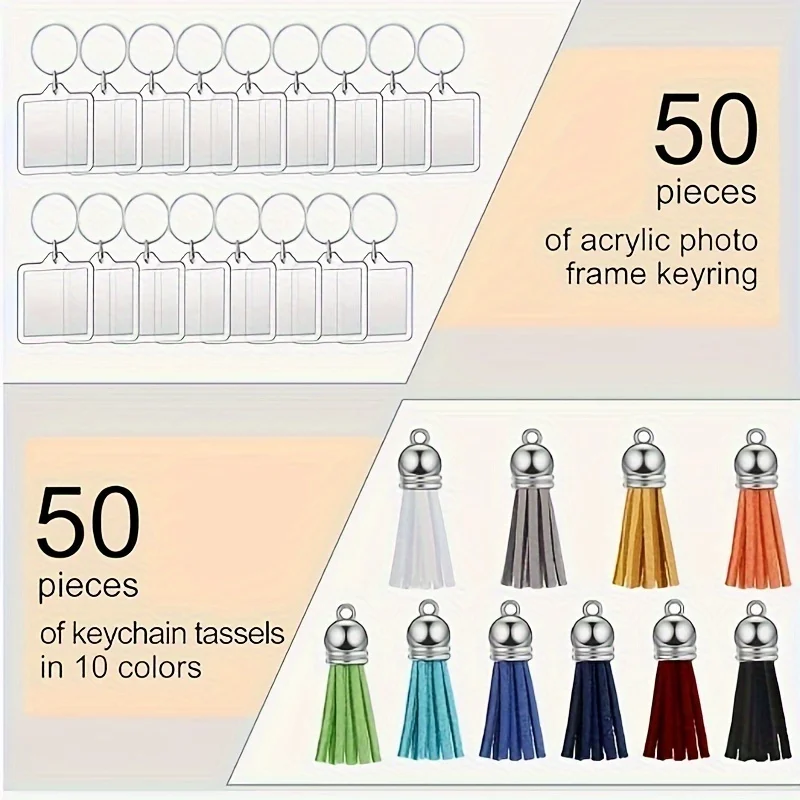 100pcs Acrylic Square Keychain with Tassel Accessories, DIY Photo Insert Blank Picture Keychains
100pcs Acrylic Square Keychain with Tassel Accessories, DIY Photo Insert Blank Picture Keychains
