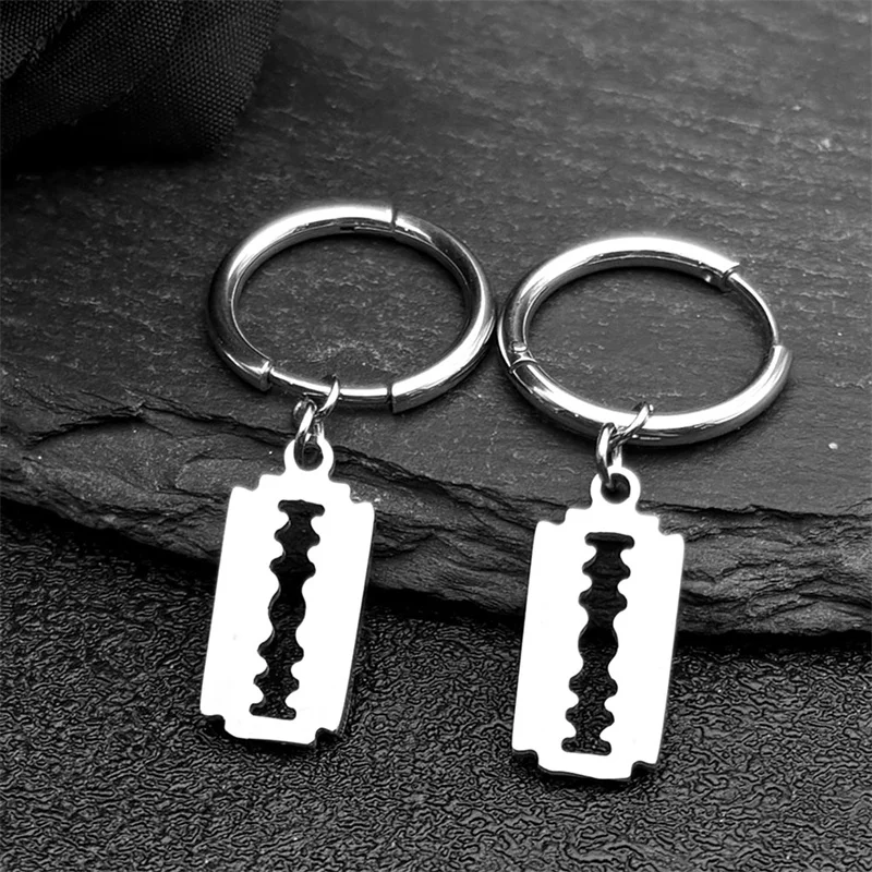 Hip Hop Razor Blade Dangle Earrings For Women Men Stainless Steel Silver Color Male Man Pendant Drop Earring Jewelry Gifts
Hip Hop Razor Blade Dangle Earrings For Women Men Stainless Steel Silver Color Male Man Pendant Drop Earring Jewelry Gifts