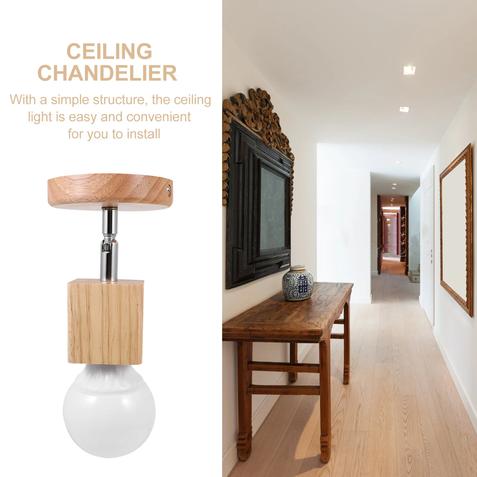 Wooden Ceiling Lamp Modern Minimalist Single-Head Hanging Light Kitchen Bedroom Living Room Rotatable Adjustable Ambient
Wooden Ceiling Lamp Modern Minimalist Single-Head Hanging Light Kitchen Bedroom Living Room Rotatable Adjustable Ambient