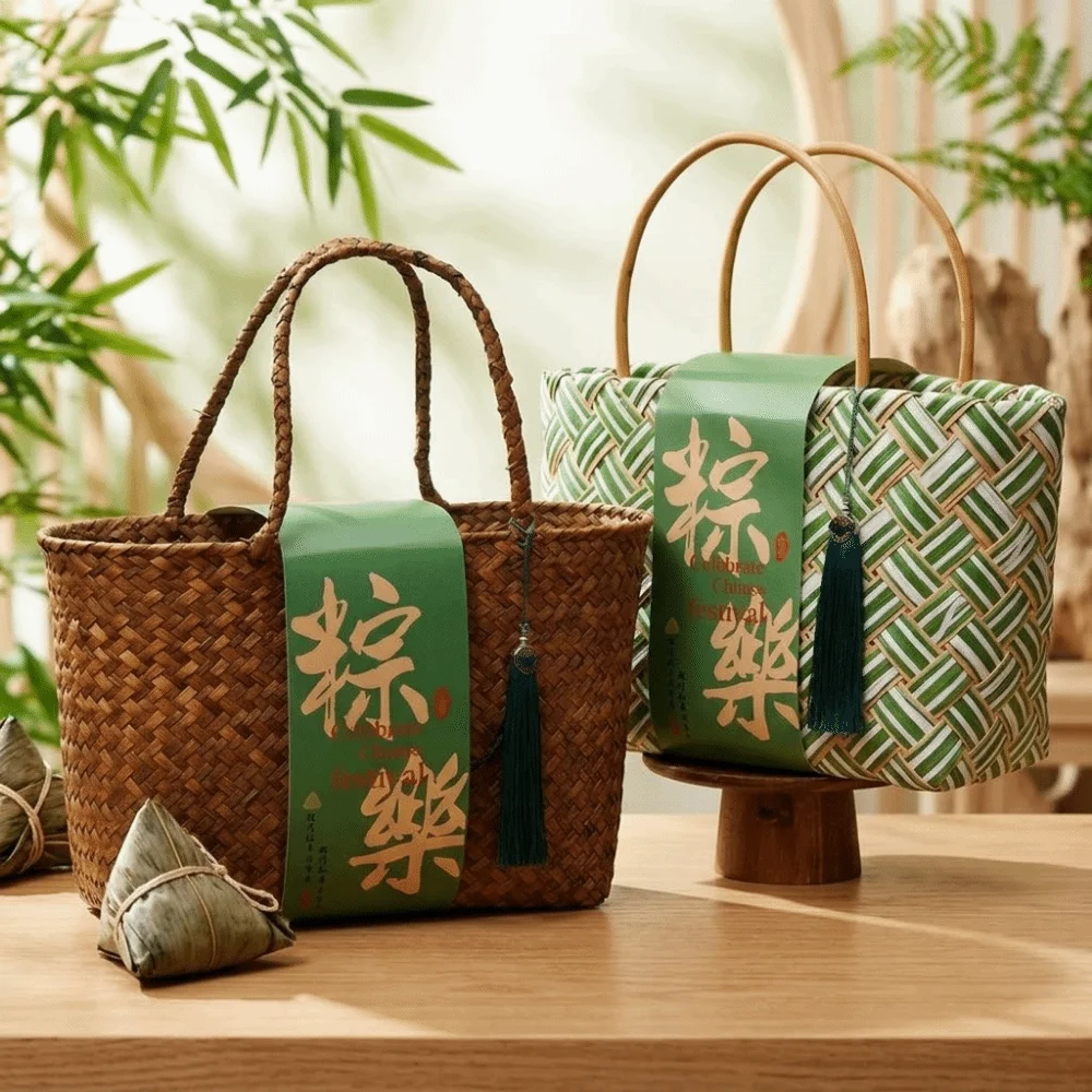 Bamboo Zongzi Packaging Box Chinese Style Handheld Gift Packaging Handbag Eco-friendly Handwoven Storage Basket Wedding Gift
Bamboo Zongzi Packaging Box Chinese Style Handheld Gift Packaging Handbag Eco-friendly Handwoven Storage Basket Wedding Gift
