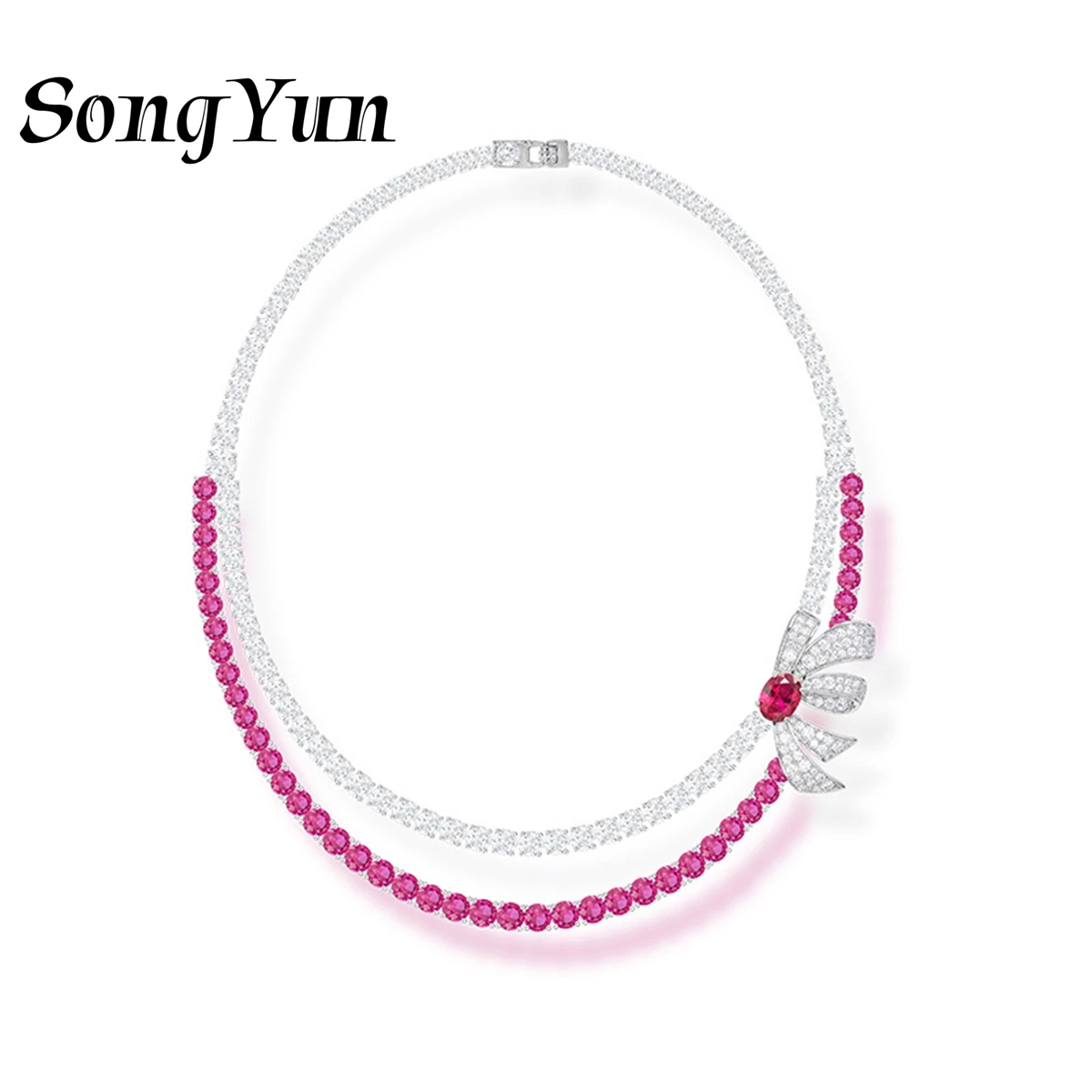 SY Luxury s925 Jewelry Red Green Gemstones Bowknot Choker Necklace 925 Sterling Silver Chain Necklaces Women Pendants Jewelry
SY Luxury s925 Jewelry Red Green Gemstones Bowknot Choker Necklace 925 Sterling Silver Chain Necklaces Women Pendants Jewelry