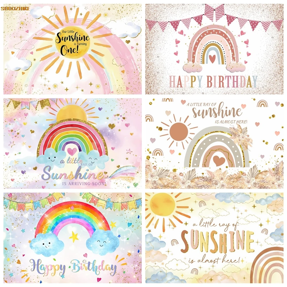 Rainbow Sunshine Baby Shower Backdrop for Photography Boho Style Flower Floral Boys Girls First Birthday Party Photo Background
Rainbow Sunshine Baby Shower Backdrop for Photography Boho Style Flower Floral Boys Girls First Birthday Party Photo Background