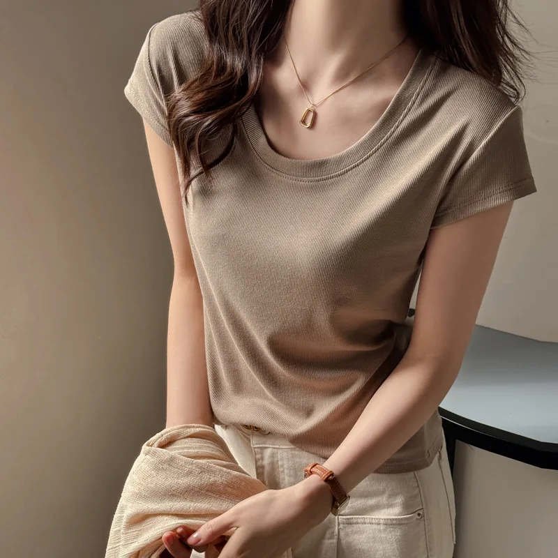 Tennis Loose Shoulder Short-sleeved T-shirt for Women's T-high-end Small Flying Sleeves Summer Slimming Top
Tennis Loose Shoulder Short-sleeved T-shirt for Women's T-high-end Small Flying Sleeves Summer Slimming Top