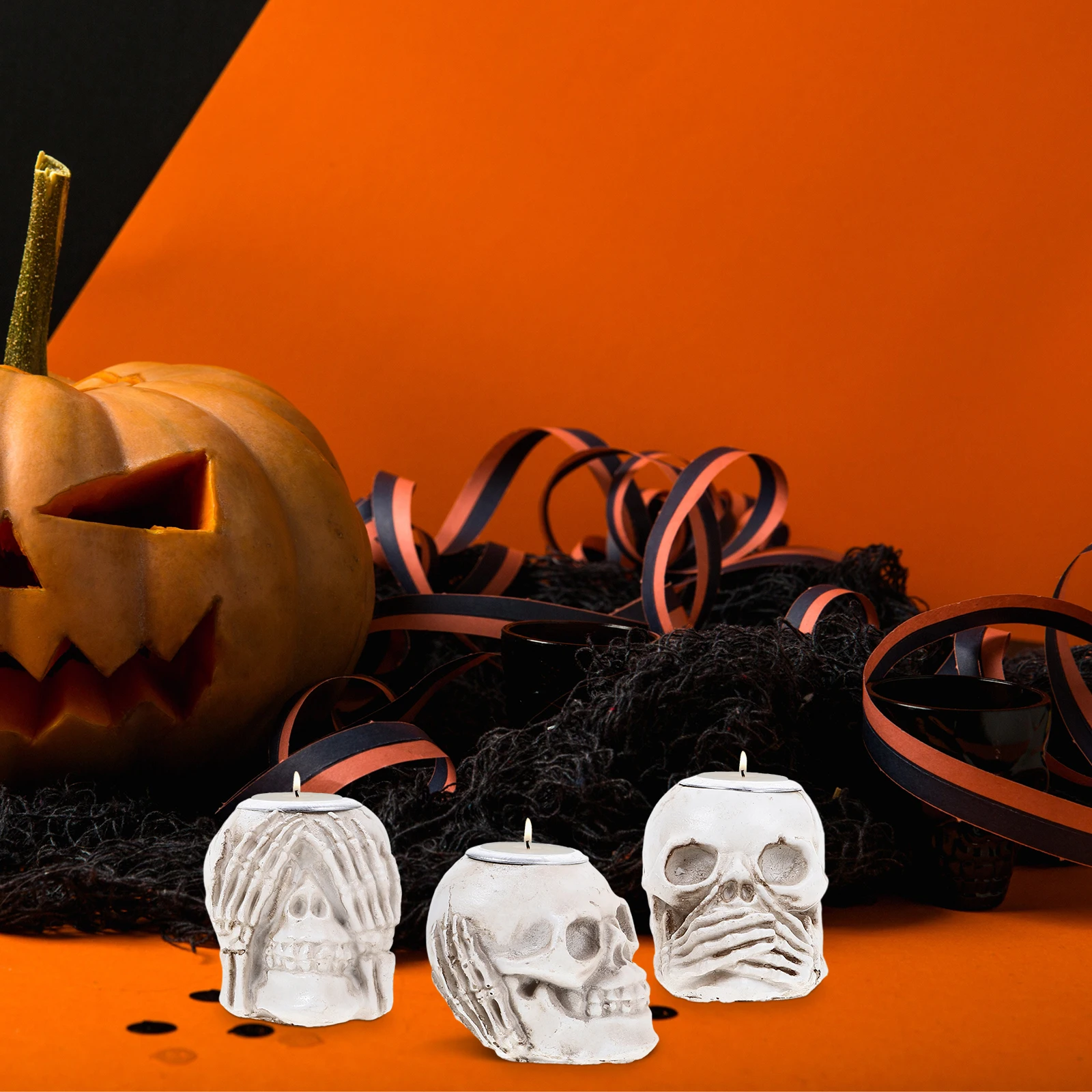 3pcs Skull Holder Halloween Gothic Tea Light Holders Alloy Resin Spooky Candlesticks For Home Decoration Haunted
3pcs Skull Holder Halloween Gothic Tea Light Holders Alloy Resin Spooky Candlesticks For Home Decoration Haunted