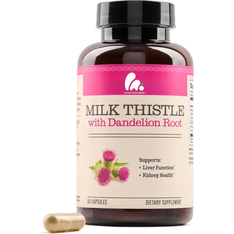 Dandelion root, milk thistle, silymarin antioxidant overall health support supplement vegan, non GMO, gluten free -60 capsules
Dandelion root, milk thistle, silymarin antioxidant overall health support supplement vegan, non GMO, gluten free -60 capsules
