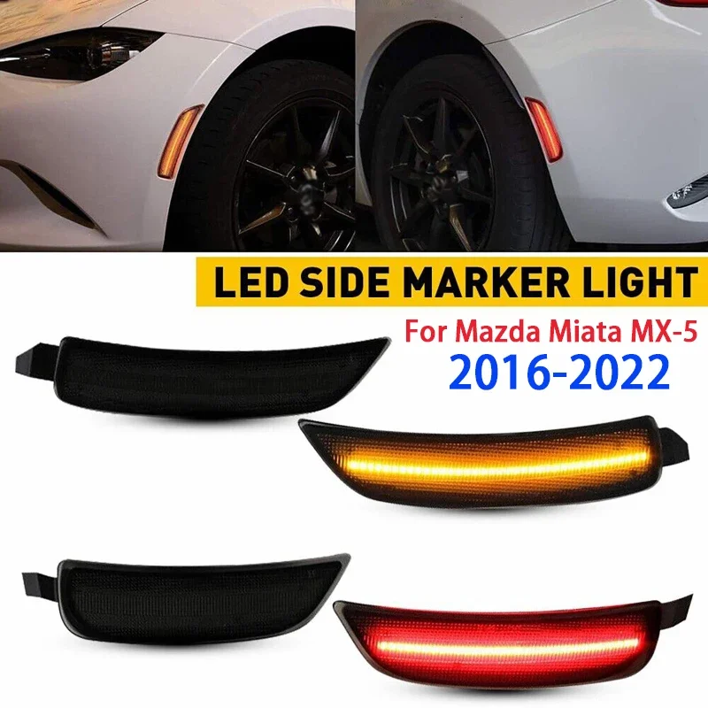 4PCS Smoked Shell Car Front Rear LED Side Marker Light for Mazda Miata MX-5 2016-2022
4PCS Smoked Shell Car Front Rear LED Side Marker Light for Mazda Miata MX-5 2016-2022