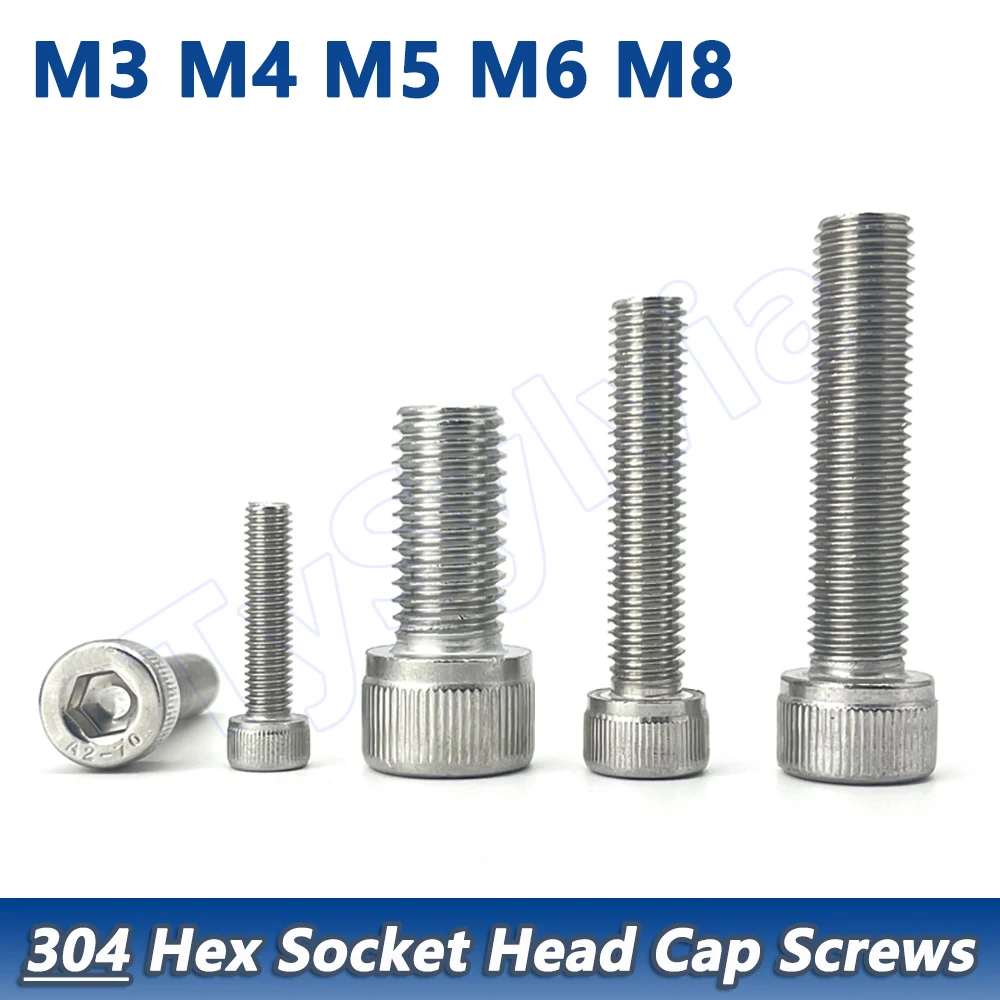 304 A2 Stainless Steel DIN912 Hex Socket Cap Screws M3-M8 Cylindrical Head Allen Head Bolts Machine Screws Length 3~80mm
304 A2 Stainless Steel DIN912 Hex Socket Cap Screws M3-M8 Cylindrical Head Allen Head Bolts Machine Screws Length 3~80mm