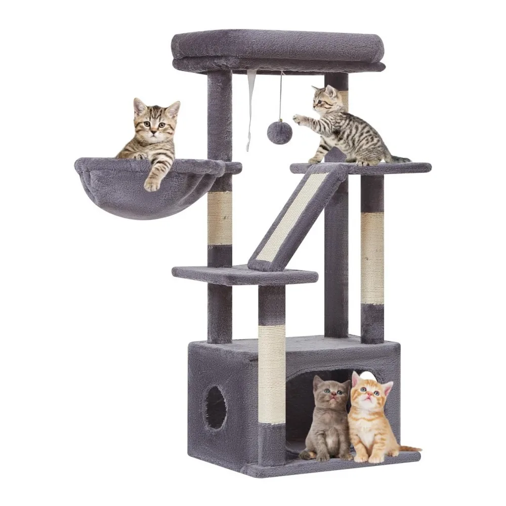 38.2 Inch Cat Tower Adjustable Baskets Wooden Cat Tree House for Kittens With Luxurious Cat Condo
38.2 Inch Cat Tower Adjustable Baskets Wooden Cat Tree House for Kittens With Luxurious Cat Condo