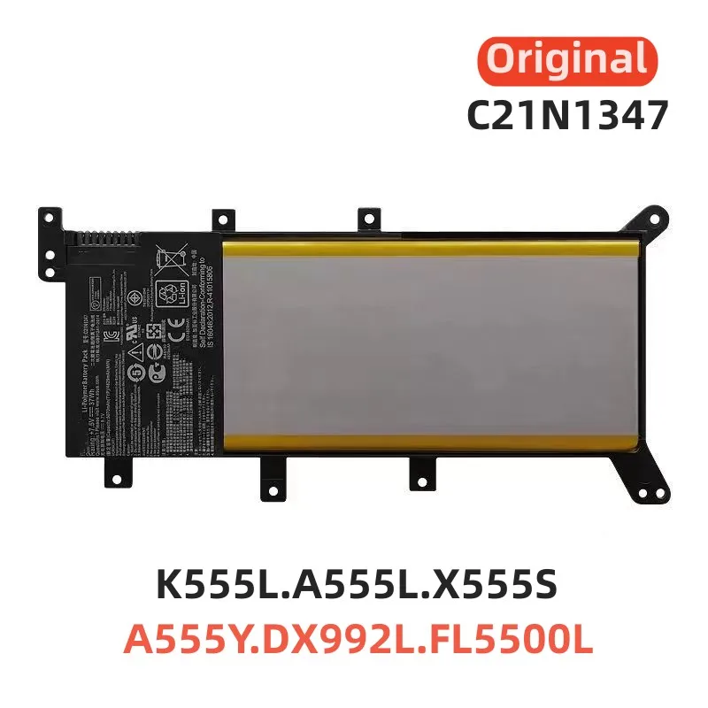 100%Original 7.5V 5070mAh for ASUS C21N1347 K555L A555L X555S/Y/LD/MA A555Y/B/Q DX992L FL5500L VM590 Laptop Battery
100%Original 7.5V 5070mAh for ASUS C21N1347 K555L A555L X555S/Y/LD/MA A555Y/B/Q DX992L FL5500L VM590 Laptop Battery