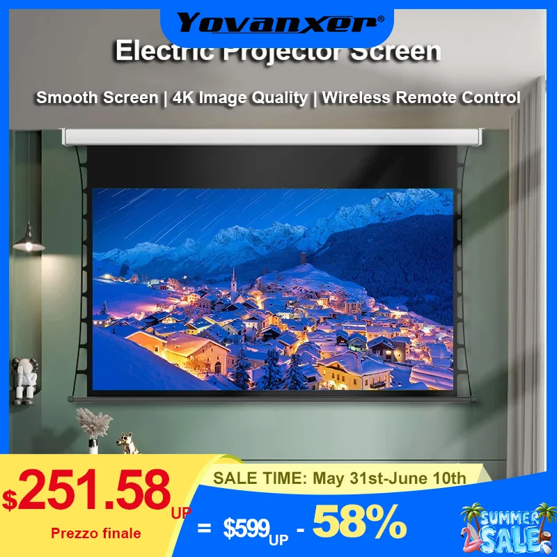 NEW Motorized Tab Tension Projector Screen ALR High Class Grey Crystal Material for Long Throw Projectors Support 4K 3D
NEW Motorized Tab Tension Projector Screen ALR High Class Grey Crystal Material for Long Throw Projectors Support 4K 3D