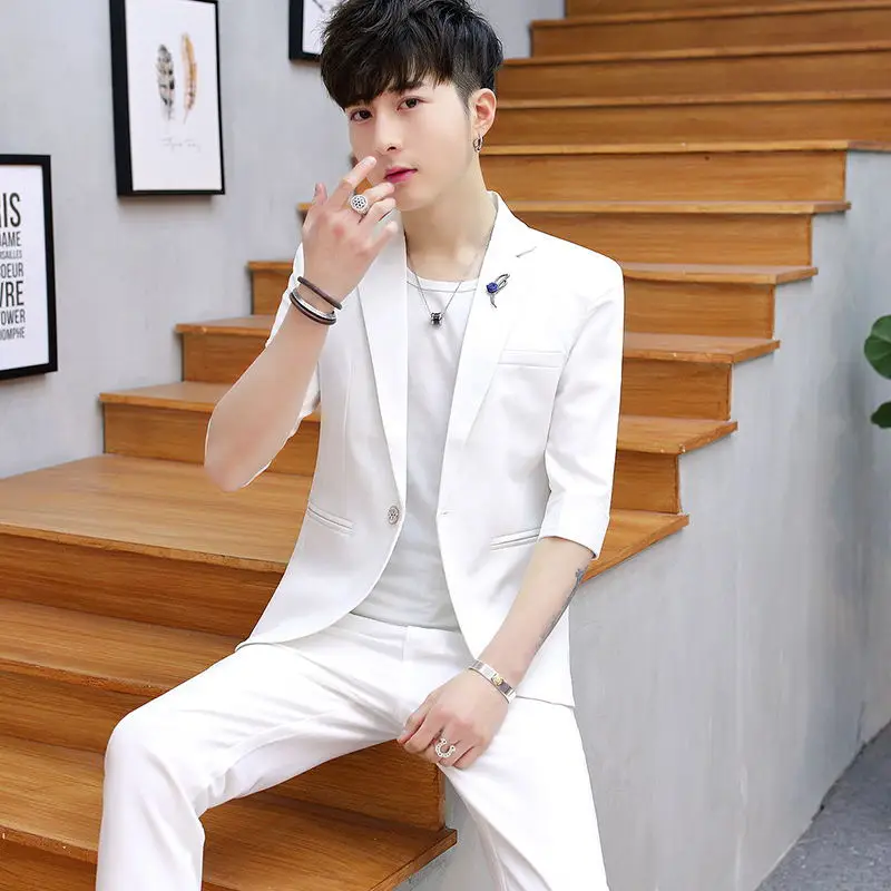 Casual Slim Fit Men's Suit Set Summer Half Sleeve White Middle Sleeve Fashionable Youthful Polyester Fiber Polyester Elastic ...
Casual Slim Fit Men's Suit Set Summer Half Sleeve White Middle Sleeve Fashionable Youthful Polyester Fiber Polyester Elastic ...