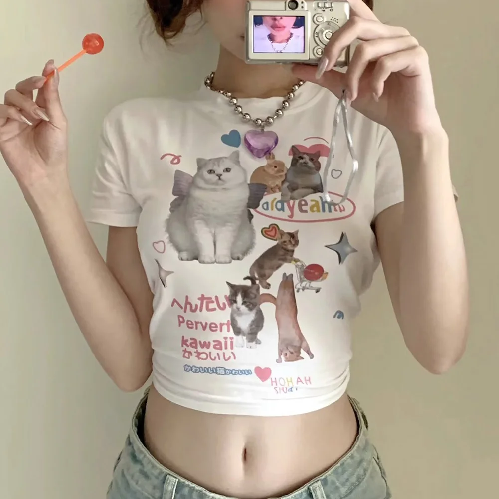 For Daily Wear Printed Casual Tee Retro Gyaru T-shirt Casual Outing Black Casual Navel-baring Shirt Slim Casual Daily Style
For Daily Wear Printed Casual Tee Retro Gyaru T-shirt Casual Outing Black Casual Navel-baring Shirt Slim Casual Daily Style