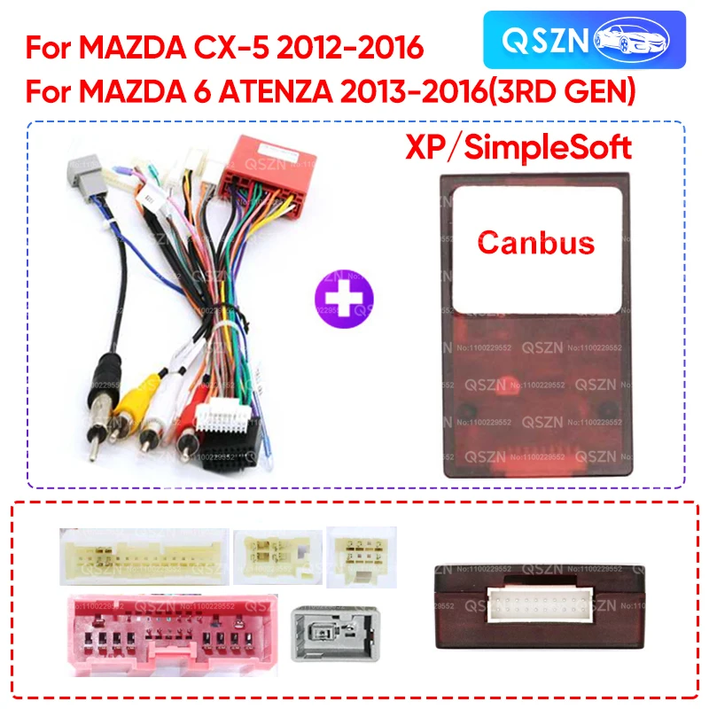 Для Mazda 6 Atenza 2013 CX-5 CX5 2012-2016 кабель 16-контактный разъем жгут проводов CANBUS декодер адаптер Android радио MZ-SS-07A
Для Mazda 6 Atenza 2013 CX-5 CX5 2012-2016 кабель 16-контактный разъем жгут проводов CANBUS декодер адаптер Android радио MZ-SS-07A